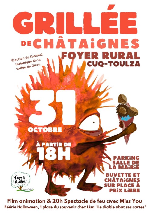 Grillée de châtaignes 31 octobre à partir de 18h Grillée de châtaignes 31 octobre à partir de 18h